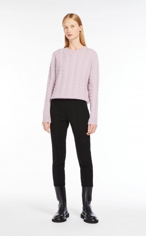 Max Mara Cable Cashmere Strickwaren Lila | MMR593420