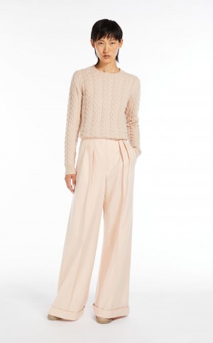 Max Mara Cable Cashmere Strickwaren Rosa | MMR593432