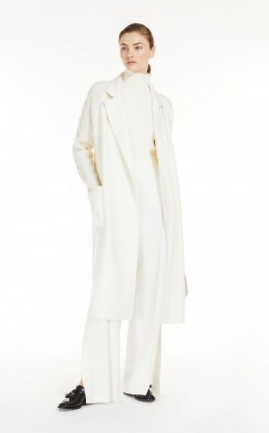 Max Mara Cashmere And Wolle Robe Mäntel Weiß | MMR593887