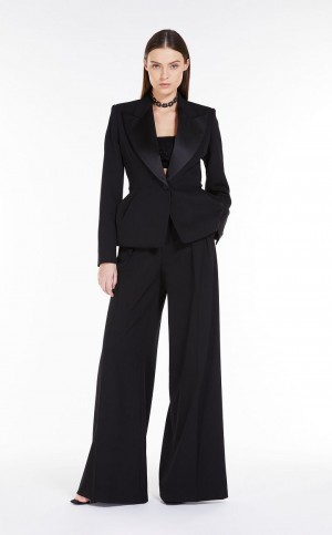 Max Mara Couture In Stretch Wolle Jacken Schwarz | MMR594022