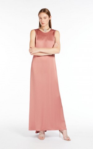 Max Mara Crepe Envers Satin Kleid Rosa | MMR593337