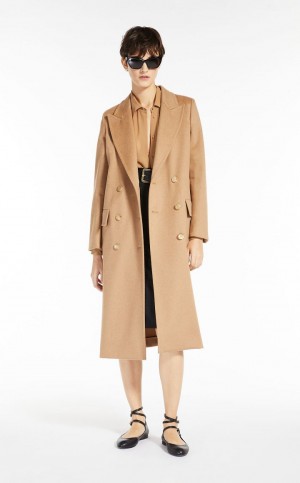 Max Mara Double-breasted Camel Trench Beige | MMR593945