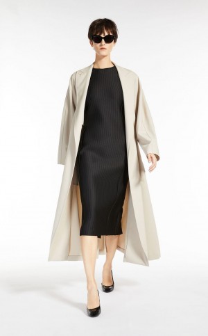 Max Mara Duster In Gabardine Wolle Trench Braun | MMR593946