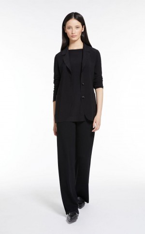 Max Mara Flared Stretch Jersey Oberteile Schwarz | MMR593671