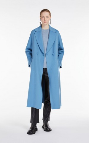 Max Mara Flared Wolle Mäntel Hellblau | MMR593846