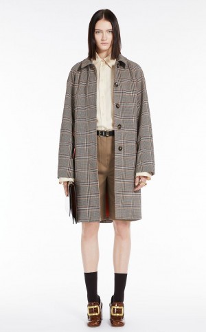 Max Mara Glen Plaid Duster Mäntel Braun | MMR593833