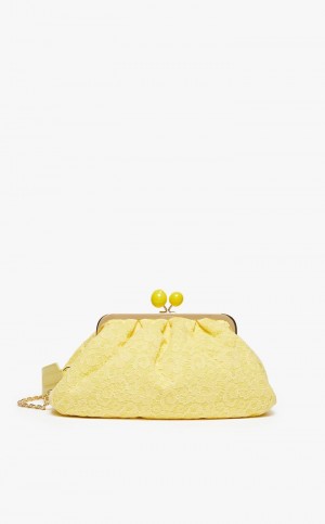 Max Mara Hommage À La France Pasticcinoin Spitze Weekend Bag Hellgelb | MMR594173