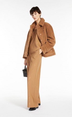 Max Mara Kurzes Jacket In Teddy Fabric Mäntel Braun | MMR593858