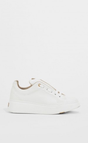 Max Mara Leder Sneakers Weiß | MMR594216