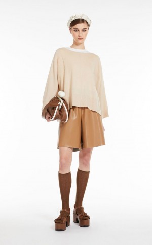 Max Mara Loose-fit Shorts With Drawstring Hosen Braun | MMR593755