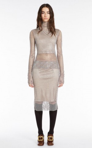 Max Mara Mesh With Rhinestones Röcke Aprikose | MMR593707