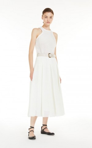 Max Mara Midi In Mesh Effect Jersey Röcke Platin | MMR593713