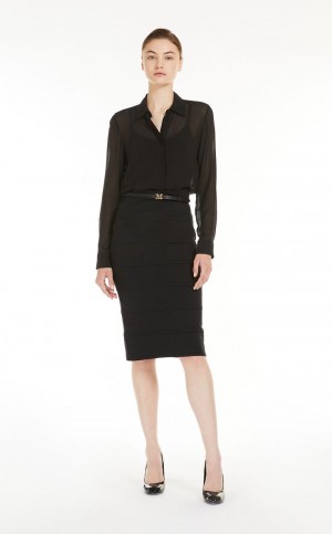 Max Mara Midi In Stretch Jersey Röcke Schwarz | MMR593709