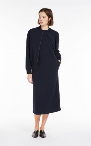 Max Mara Milano Jersey Jacken Navy | MMR594046