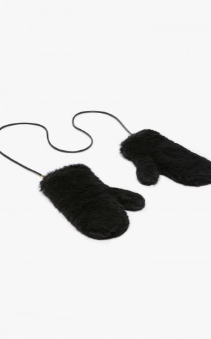 Max Mara Mittens In Teddy Fabric Handschuhe Schwarz | MMR594234