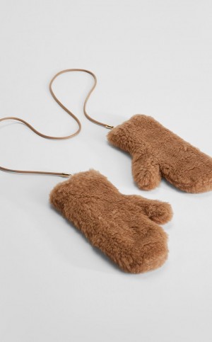 Max Mara Mittens In Teddy Fabric Handschuhe Braun | MMR594236