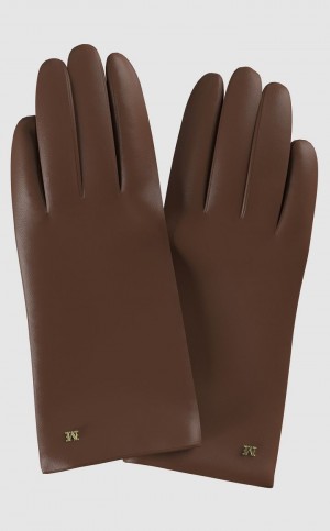 Max Mara Nappa Leder Handschuhe Braun | MMR594237