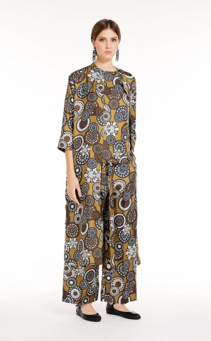 Max Mara Reversible Printed Silk Bluse Mango | MMR593577