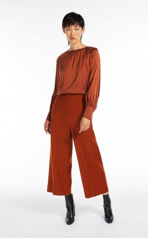 Max Mara Silk Satin Bluse Orange | MMR593630