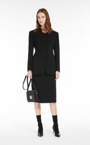 Max Mara Single-breasted Cady Blazer Schwarz | MMR594091