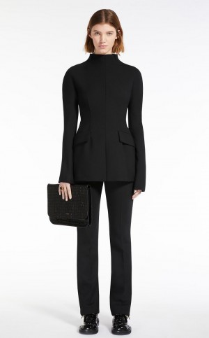 Max Mara Slim-fit Deconstructed Jacken Schwarz | MMR594047