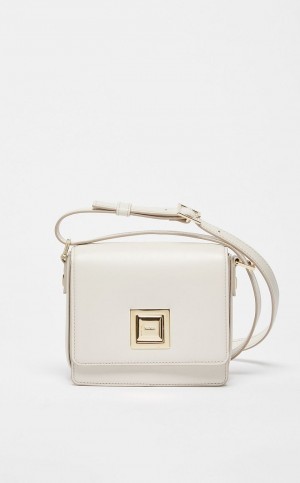 Max Mara Small Leder MM Bag Weiß | MMR594122