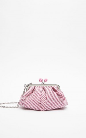 Max Mara Small Pasticcinoin Raffia Weekend Bag Rosa | MMR594147