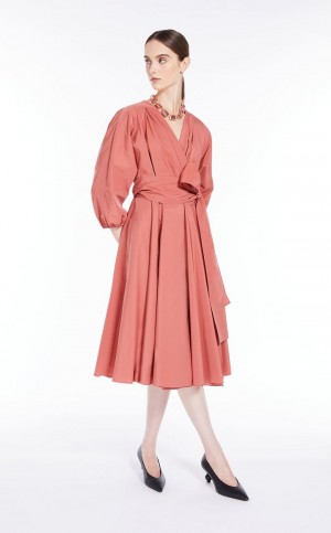 Max Mara Taffeta Wrap Kleid Rosa | MMR593364