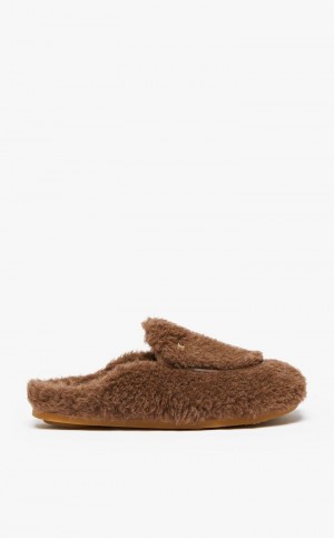 Max Mara Teddy Mules Flache Schuhe Braun | MMR594219