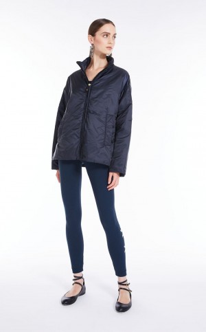 Max Mara Wasser-repellent Canvas Jacket Padded Navy | MMR594008