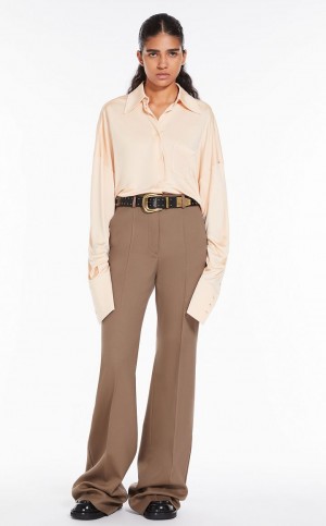 Max Mara Weite-leg Hosen Beige | MMR593815