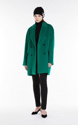 Max Mara Wolle And Cashmere Oversized Jacket Mäntel Grün | MMR593865