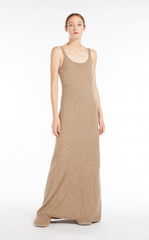 Max Mara Wolle And Cashmere Slip Kleid Braun | MMR593303