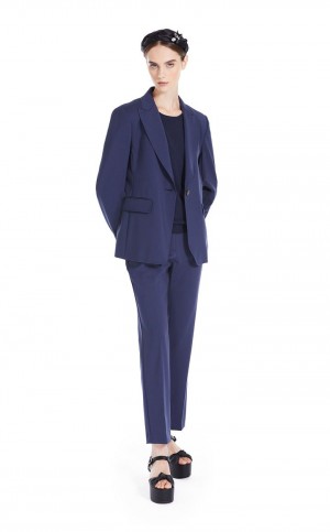 Max Mara Wolle Blazer Navy | MMR594103