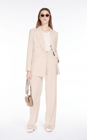 Max Mara Wolle Satin Crepe Blazer Hellrosa | MMR594092