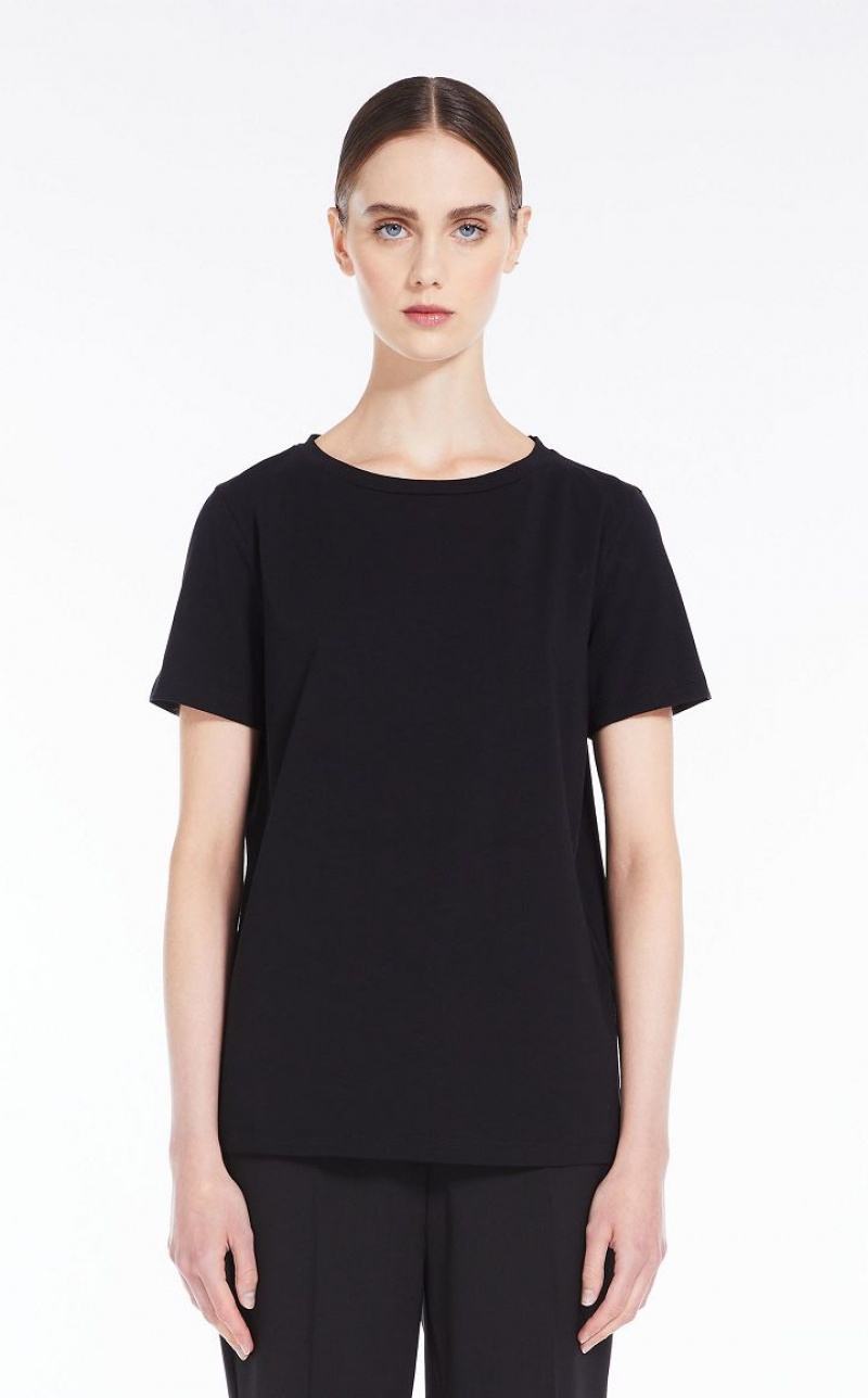 Max Mara Basic Jersey T-shirt Schwarz | MMR593667