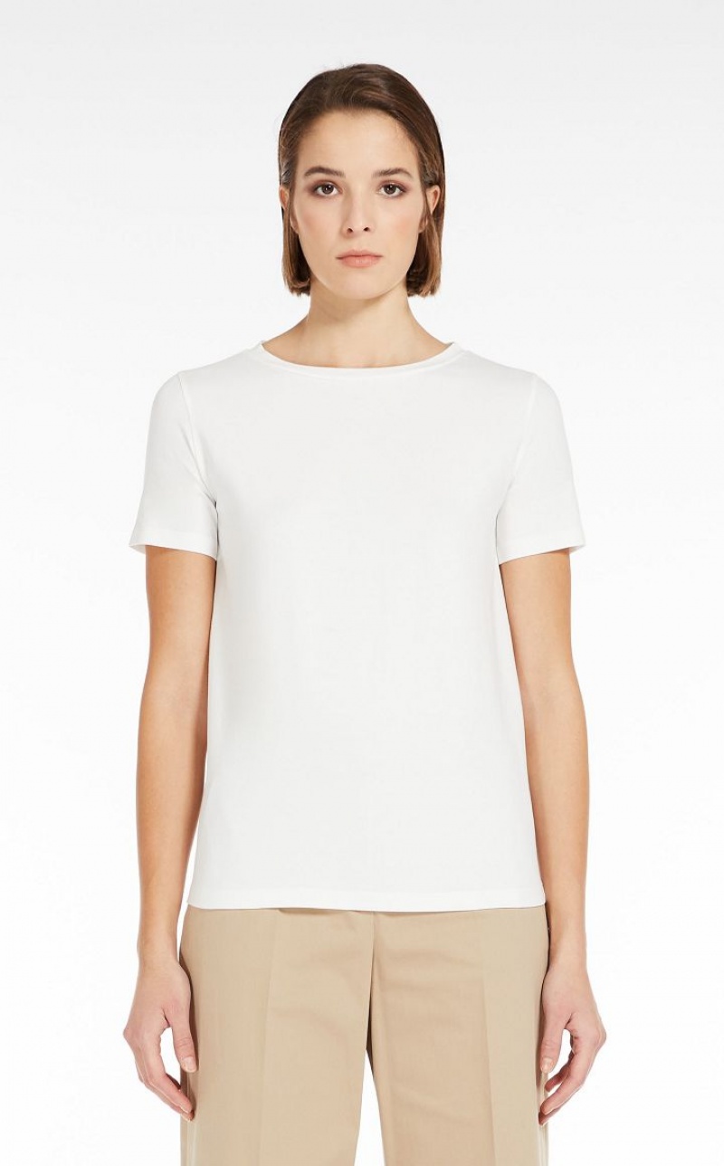 Max Mara Basic Jersey T-shirt Weiß | MMR593673