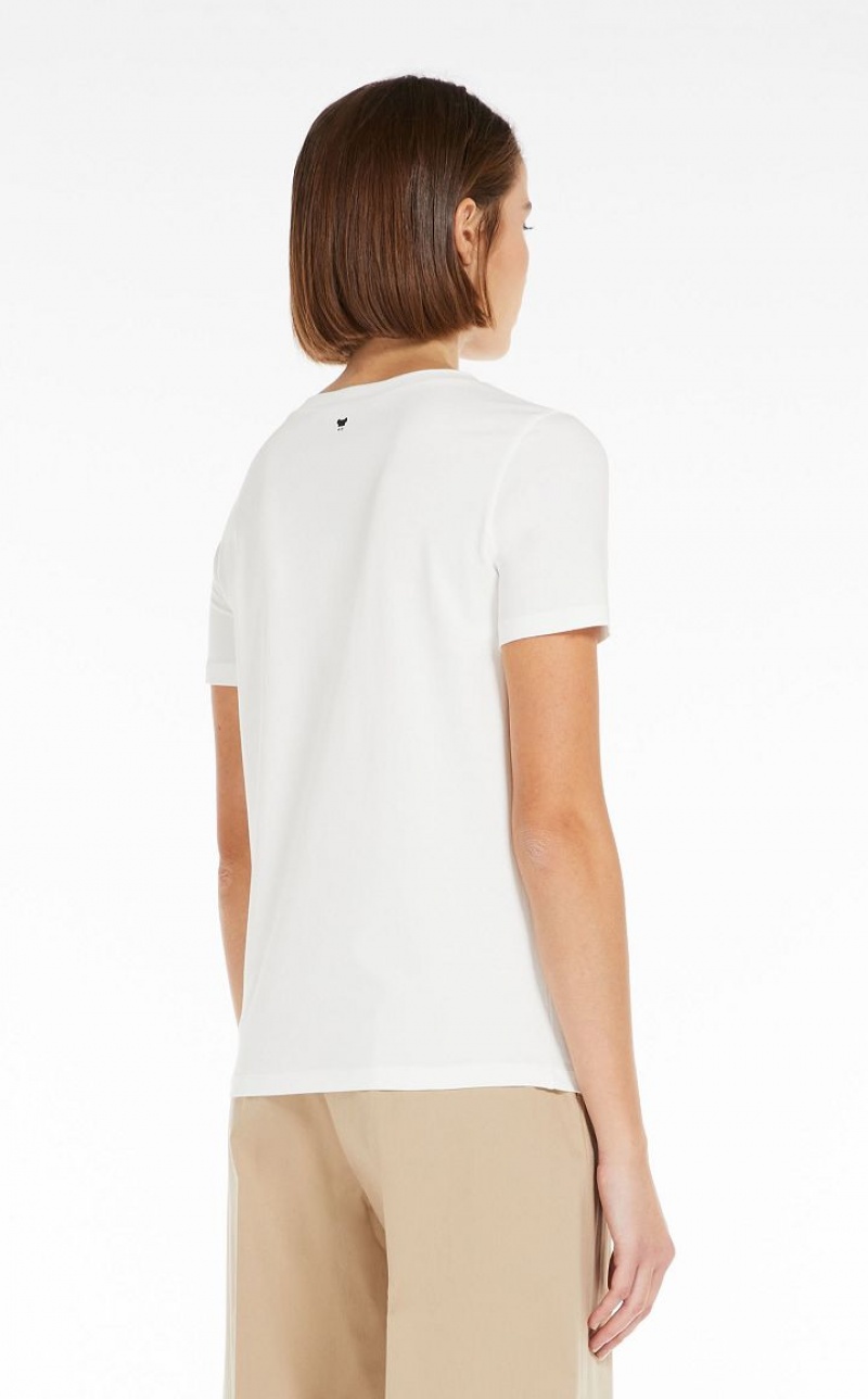 Max Mara Basic Jersey T-shirt Weiß | MMR593673