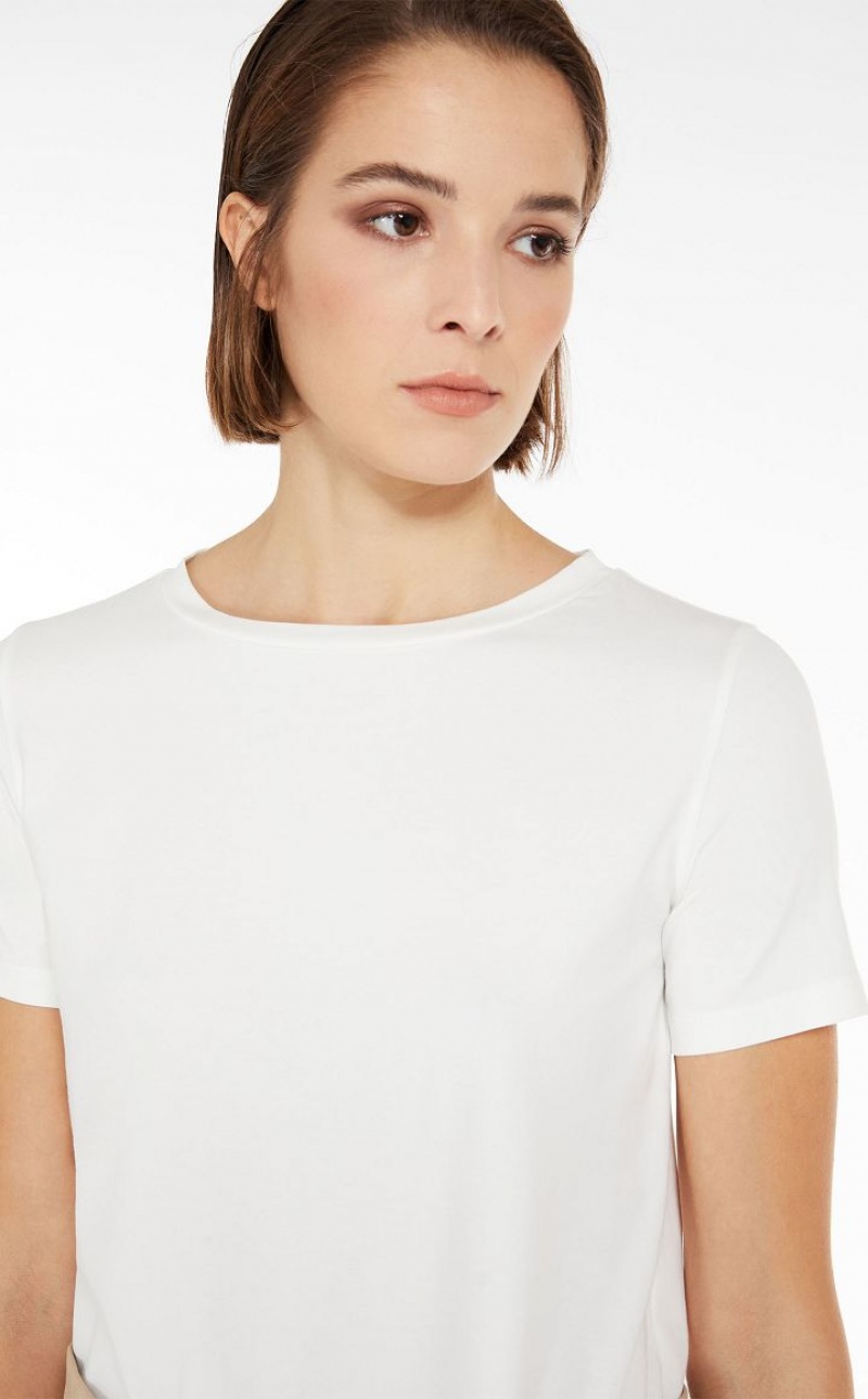 Max Mara Basic Jersey T-shirt Weiß | MMR593673