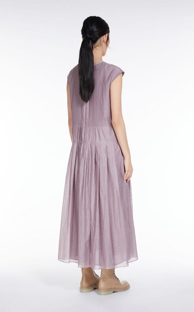 Max Mara Baumwoll And Silk Voile Kleid Lila | MMR593400