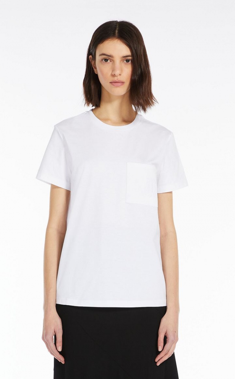 Max Mara Baumwoll Jersey T-shirt Weiß | MMR593655