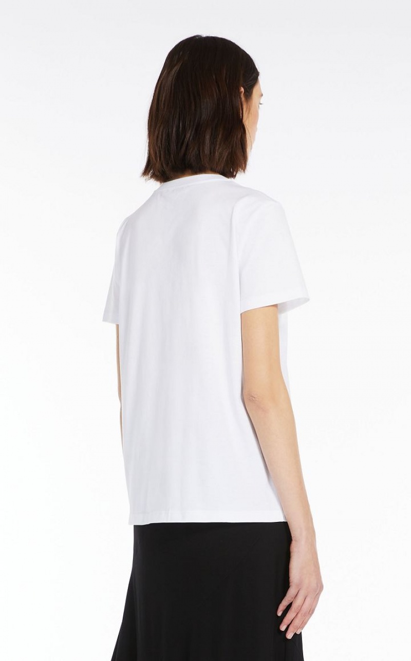 Max Mara Baumwoll Jersey T-shirt Weiß | MMR593655