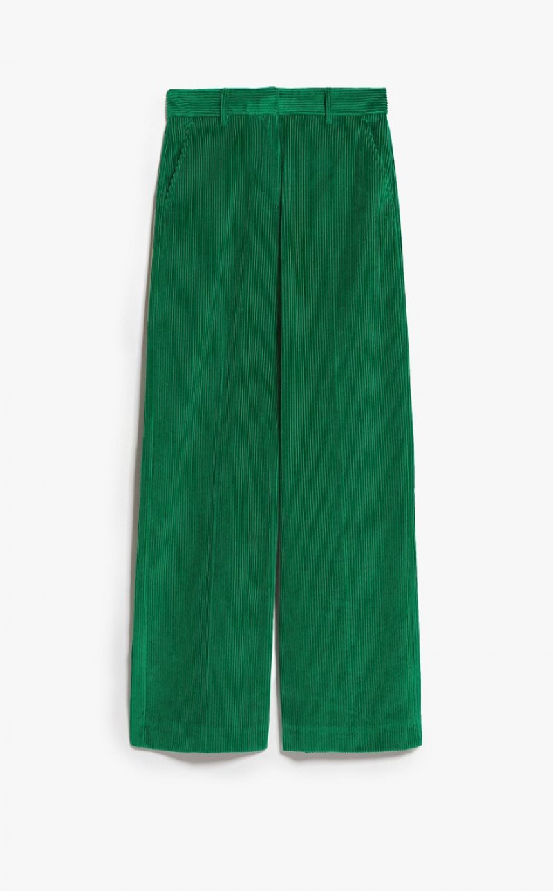 Max Mara Baumwoll Velvet Hosen Türkis | MMR593824