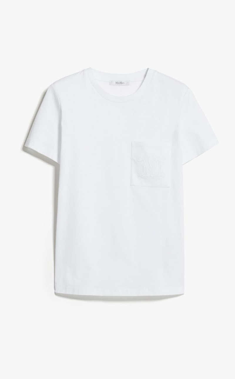 Max Mara Baumwoll With Pocket T-shirt Weiß | MMR593638