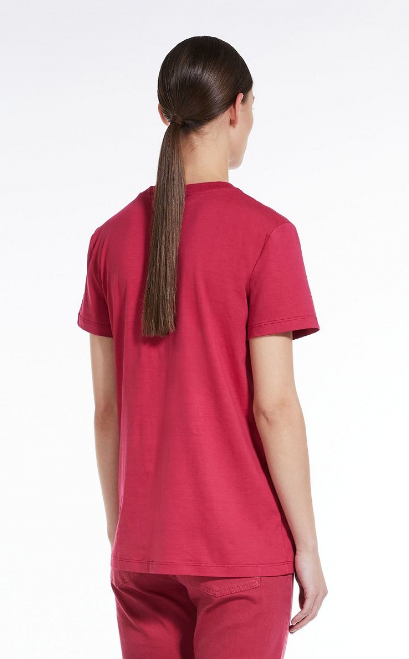 Max Mara Baumwoll With Wegman Print T-shirt Rosa | MMR593659