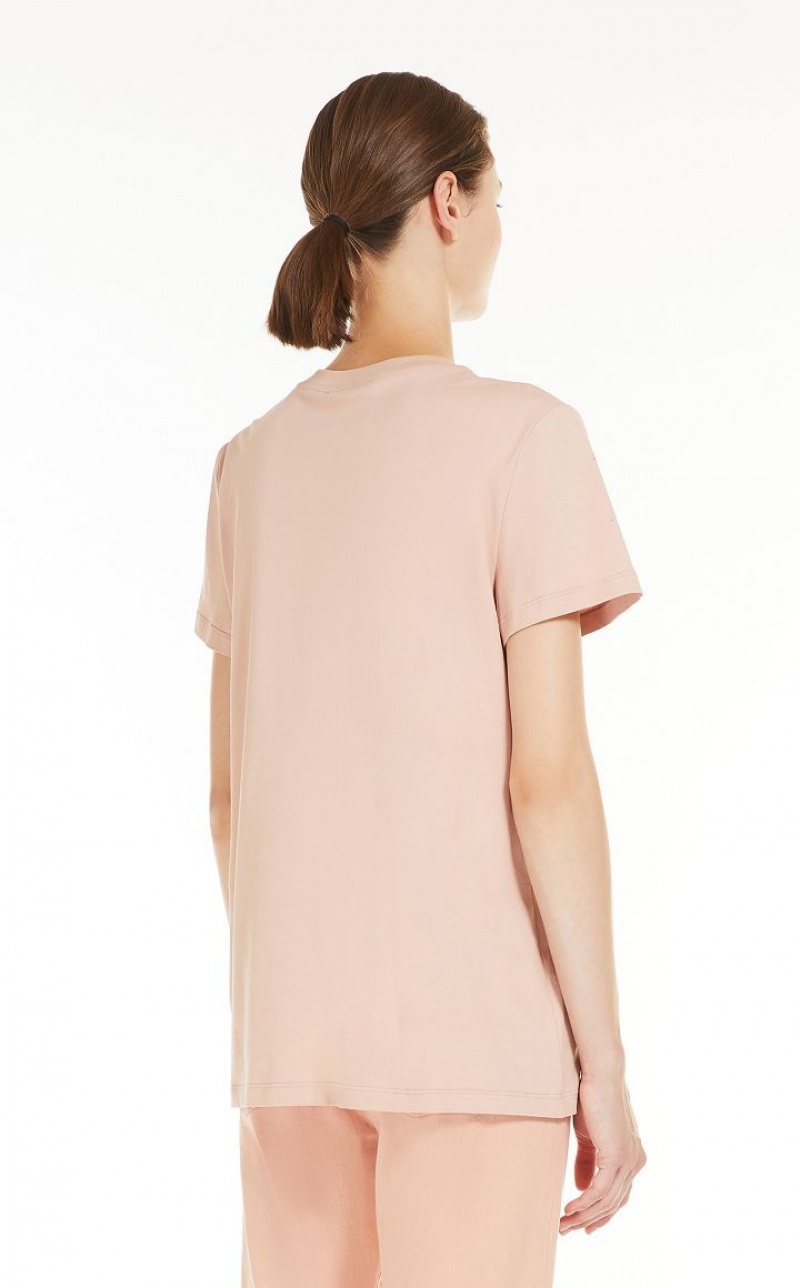 Max Mara Baumwoll With Wegman Print T-shirt Rosa | MMR593669