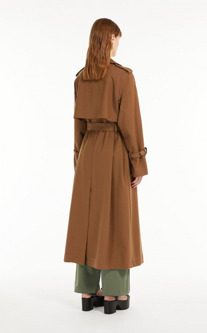 Max Mara Belted In Showerproof Fabric Trench Braun | MMR593941