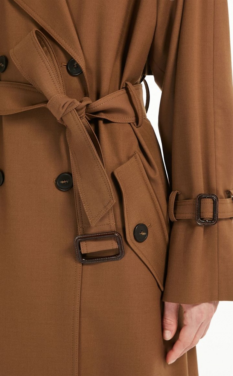 Max Mara Belted In Showerproof Fabric Trench Braun | MMR593941