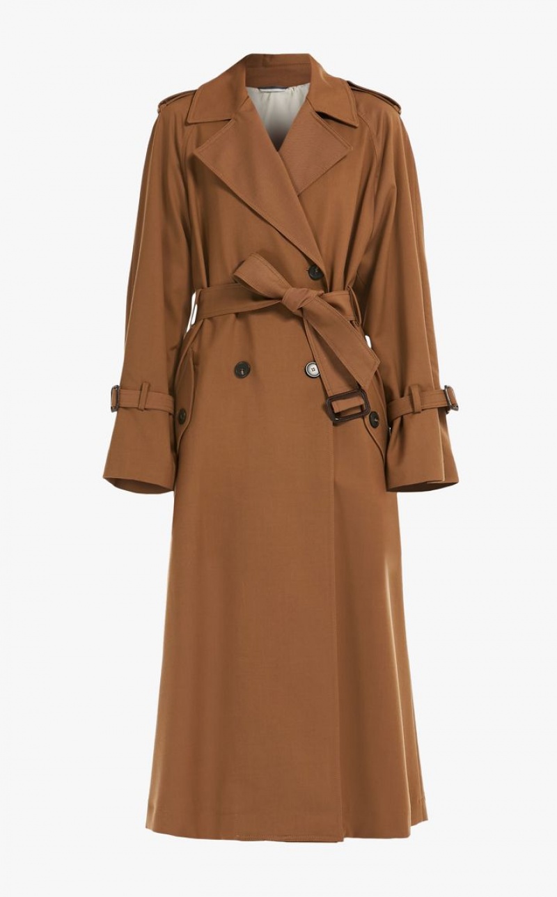 Max Mara Belted In Showerproof Fabric Trench Braun | MMR593941