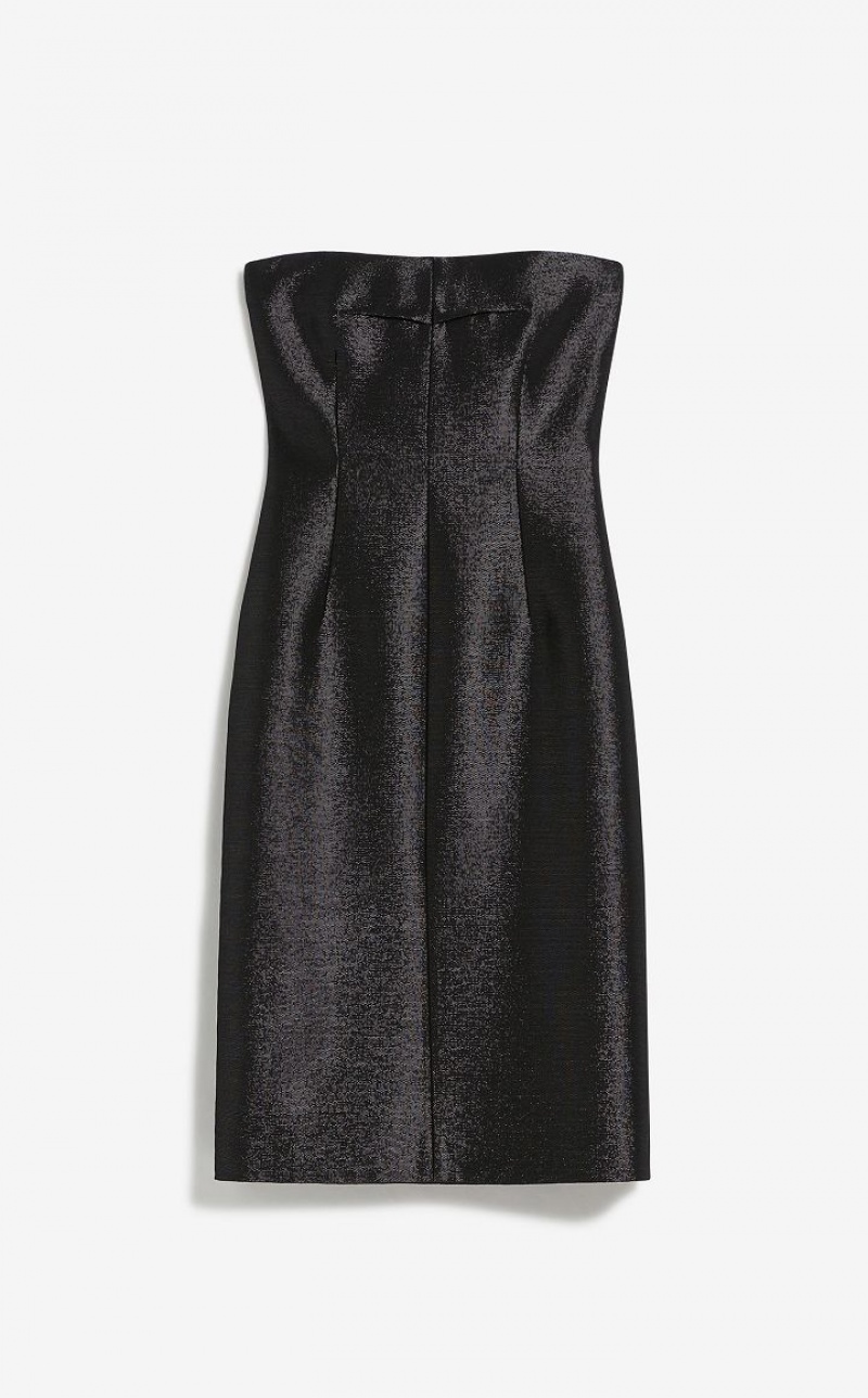 Max Mara Bustier In Metallic Effect Fabric Kleid Schwarz | MMR593290